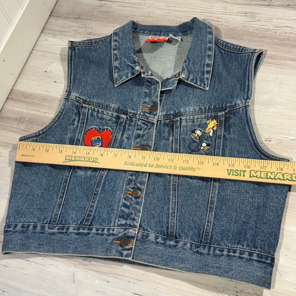 MICKEY INC WOMEN'S Sz M FRIENDS FOREVER POOH, PIGLET, & TIGGER DENIM VEST PIN - Picture 7 of 9
